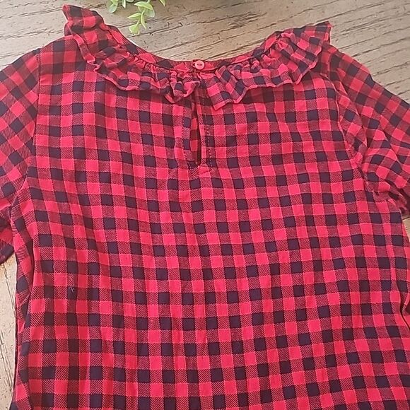 Red plaid long sleeve dress size 8 H&M - Picture 10 of 13
